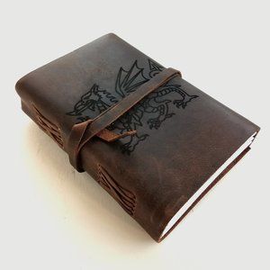 Welsh Dragon Soft Leather Journal, Unlined Paper